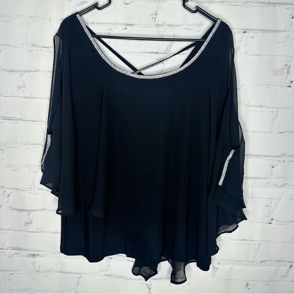 NY Collection large black flowy top - brand new with tags! - Picture 2 of 10